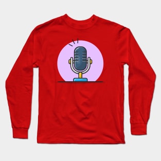 Microphone Cartoon Vector Icon Illustration Long Sleeve T-Shirt